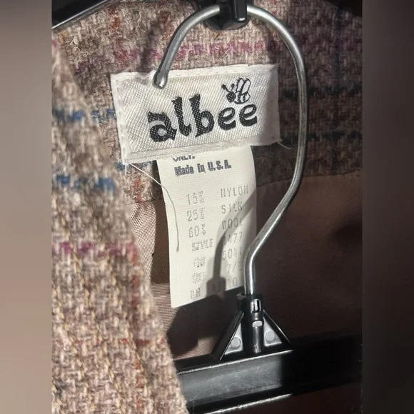 Silk & Wool Blend Check Tweed Albee 2 Piece 70’s Women’s Suit - Picture 4 of 9